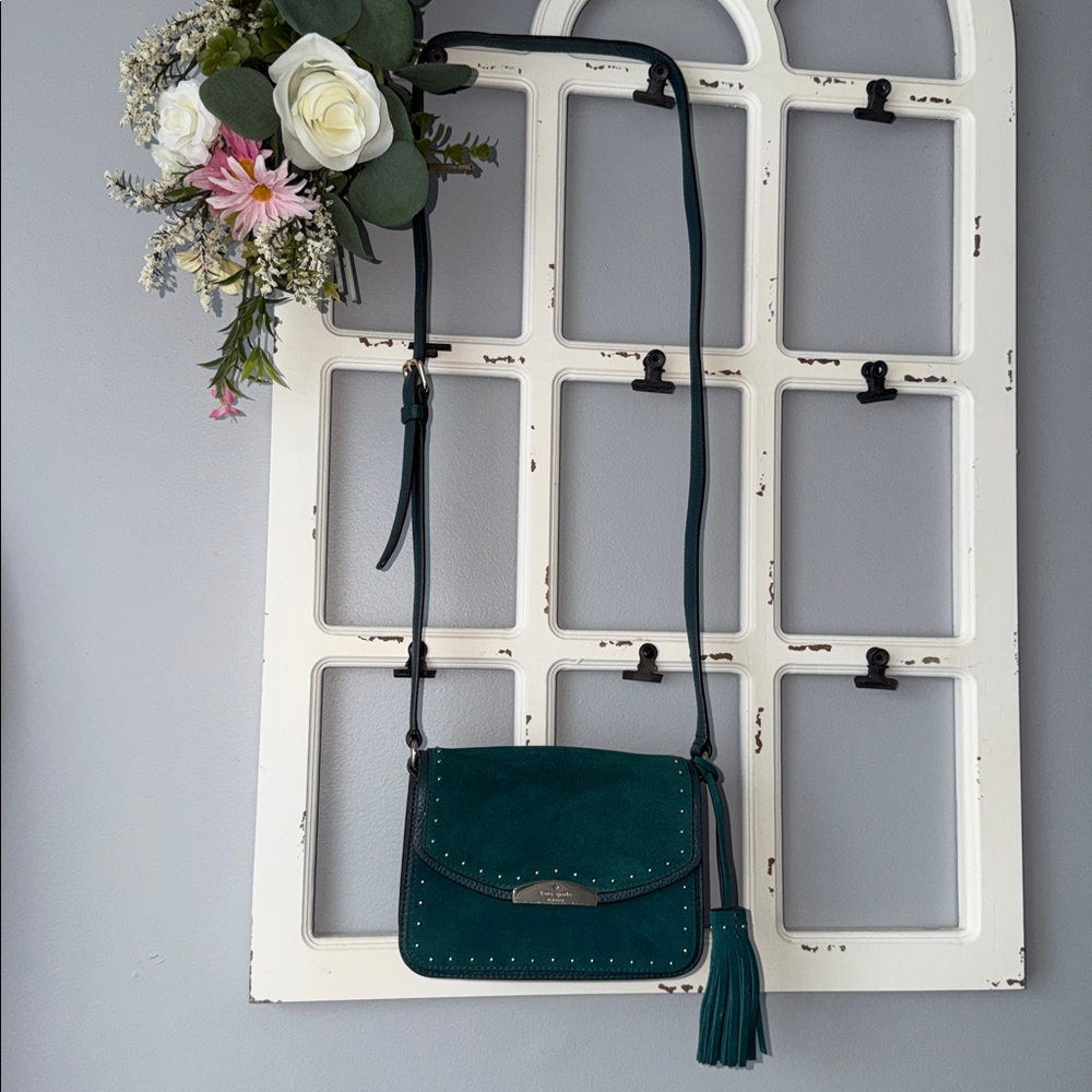 Kate Spade West Street Kenway Mixed Suede Leathers In Emerald